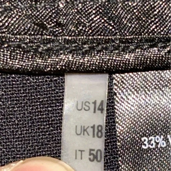 NWT Tahari Elegant Black Wide-Leg Cuff Zip Dress Pants Front Pockets Size 14 - Picture 12 of 12